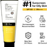 Deconstruct Sunscreen – Spf 50 Pa++++ Lightweight Gel Sunscreen For Oily Skin | Travel Pack | For Men & Women(30 G)
