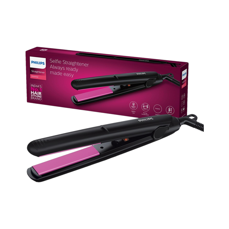Philips Selfie Straightener Hp8302/06 Hair Straightener(Black)