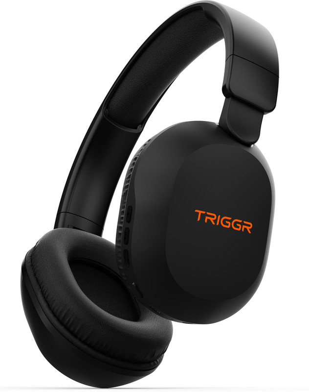 Triggr Trinity Neo With 80H Playtime, Dual Pairing, Enc, Fast Charging, Bluetooth V6.0 Bluetooth(Cosmic Black, On The Ear)
