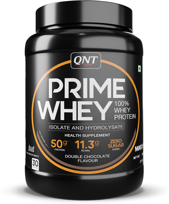 Qnt Prime Whey, 100% Whey Protein With Whey Isolate Whey Protein(1 Kg, Double Chocolate)