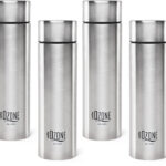 Cello Ozone Isi Certified Single Wall Leakproof & Rustproof 1000 Ml Stainless Steel Bottle(Pack Of 4, Silver)