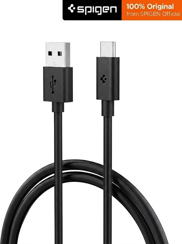 Spigen Usb Type C Cable 3 A 1.5 M Pvc Pb2301(Compatible With Mobile, Black, One Cable, Usb Type A To Usb Type C)