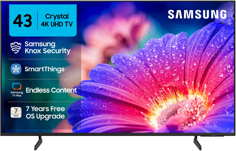 Samsung Crystal 4K Vista 108 Cm (43 Inch) Ultra Hd (4K) Led Smart Tizen Tv With 4K Upscaling | Hdr 10+ | Purcolor | Slim Look | Samsung Knox Security | 100+ Free Channels | Voice Ready With Smartthings App | Universal Gestures(Ua43Ue81Afulxl)