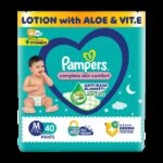 Pampers Complete Skin Comfort With Vitamine & Aloe Vera Lotion Pant Diapers – M(40 Pieces)