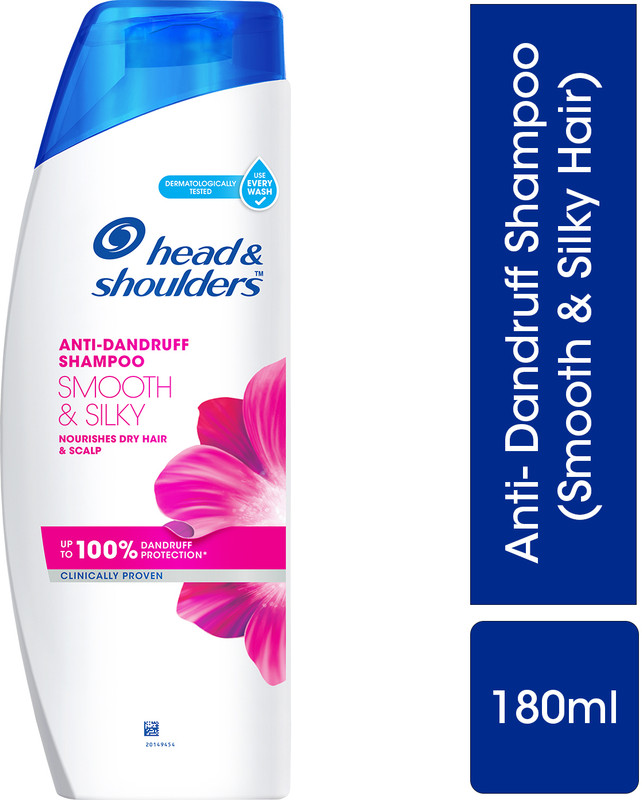 Head & Shoulders Smooth And Silky Anti-Dandruff Shampoo For All-Hair Types(180 Ml)