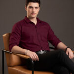 Fibermill Men Solid Formal Maroon Shirt