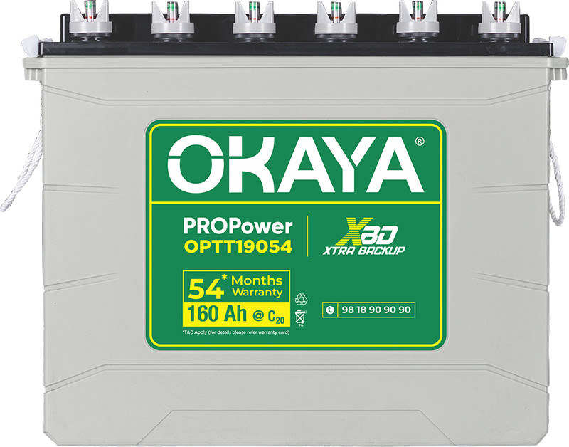 Okaya 54 Months Warranty Tubular Inverter Battery(160 Ah, Optt19054)