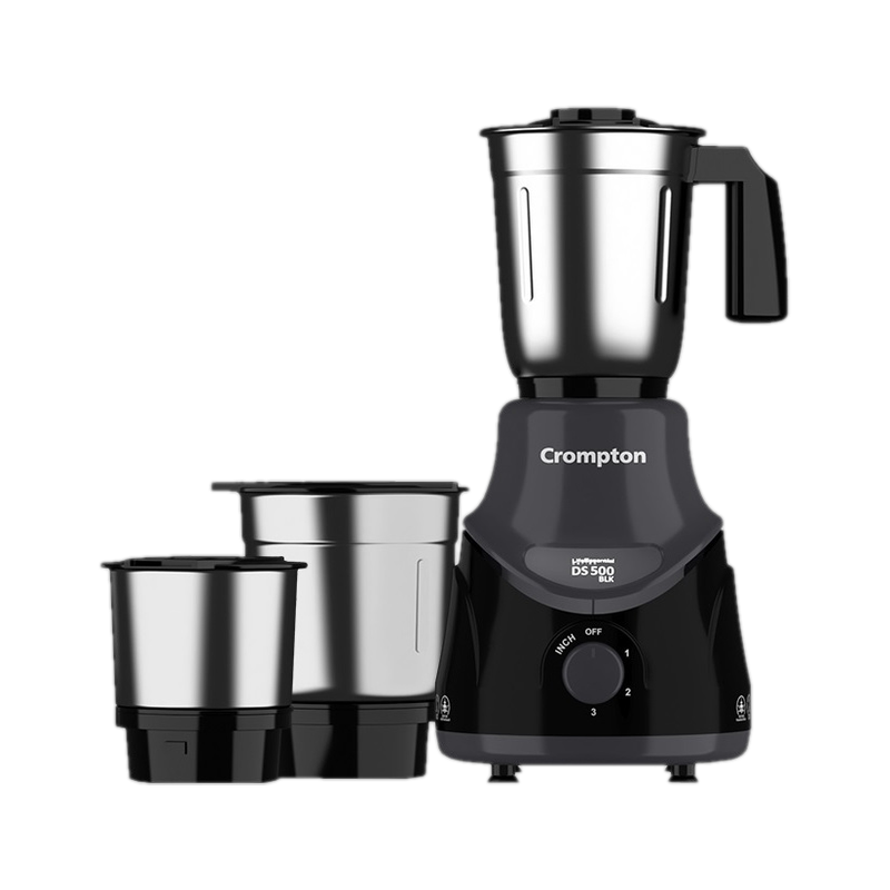 Crompton Ds 500 W Mixer Grinder(Acgm-Ds500W3J Blk-Acgm-Ds500Wblkx | 3 Jars | Black & Grey)