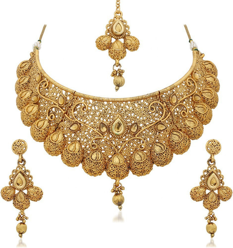 Apara Zinc Gold-Plated Gold Jewellery Set(Pack Of 1)