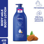 Nivea Body Milk, Lotion Moisturizer, With Deep Moisture Serum, Hyaluron & Almond Oil(625 Ml)