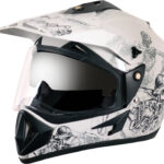 Vega Off Road D/V Sketch Motorbike Helmet(White Silver)