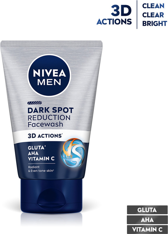 Nivea Men Dark Spot Reduction Cleanser, With Vitamin C, Aha, For Radiant & Even Tone Skin Face Wash(100 G)