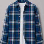 Garry Richard Men Checkered Casual Blue Shirt