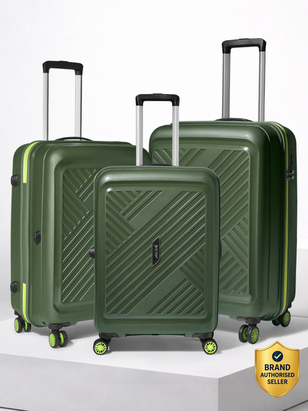 Alfa By Vip Rhino Strong Hard Side Luggage | Trolley Bag With Flushed Combination Lock Cabin & Check-In Set 8 Wheels – 30 Inch