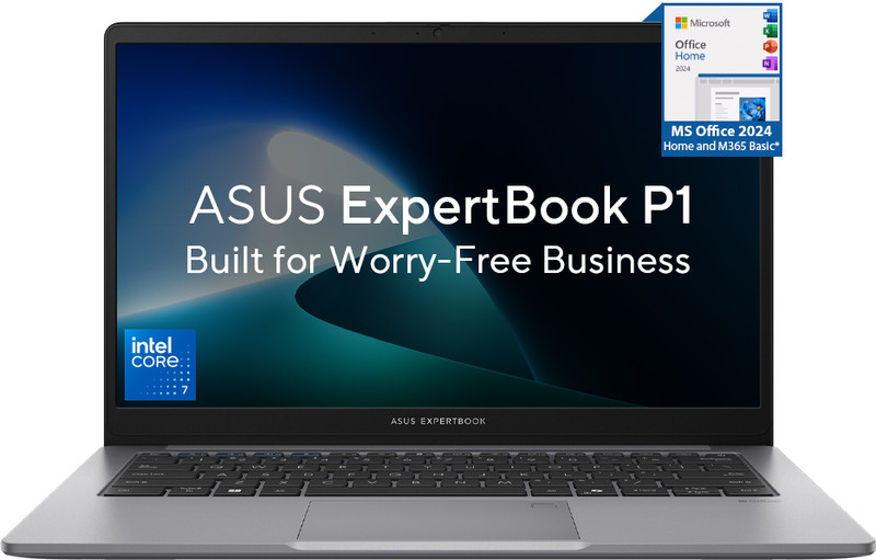Asus Expertbook P1 (I7 14Th Gen) With 1 Yr Adp Intel Core 7 240H – (32 Gb/512 Gb Ssd/Windows 11 Home) P1403Cva-S61493Ws Laptop(14 Inch, Misty Grey, 1.44 Kg, With Ms Office)