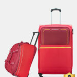 Aristocrat Evolve Large Trolley Bag 79Cm & Delta Duffle Trolley 52Cm For Travel Expandable  Check-In Suitcase 4 Wheels – 34 Inch