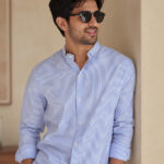 Manlyattire Men Striped Casual Blue Shirt