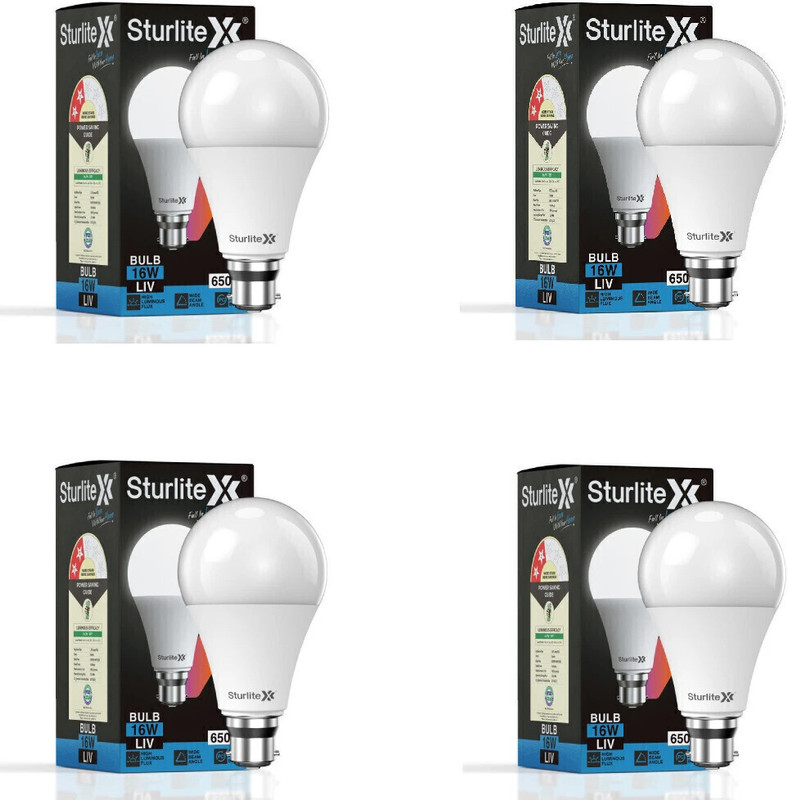 Sturlite 16 W Basic Standard B22 D Led Bulb(White, Pack Of 4)