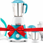 Bluemix Smart Plus 750 W Mixer Grinder With Dry Iron Combo 750 W Juicer Mixer Grinder(High Performance (Mixer Grinder With Dry Iron) Combo | 4 Jars | Silver)