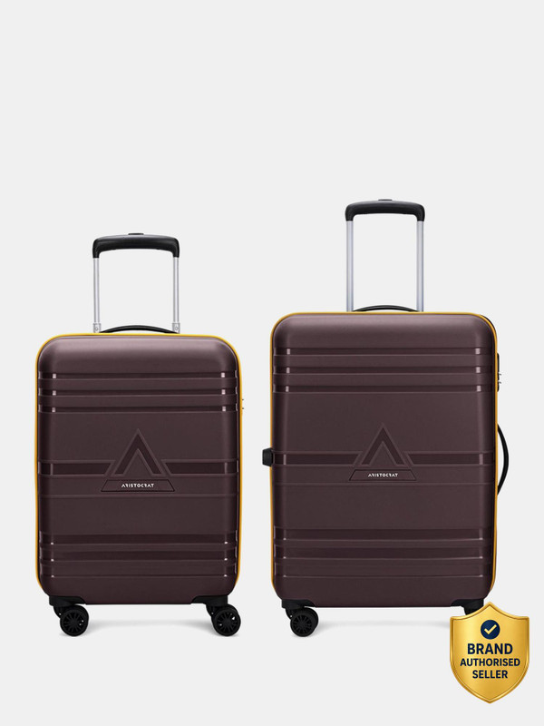 Aristocrat Airstop Pro 2 (Small 55Cm Medium 65Cm) Suitcase Cabin & Check-In Set 4 Wheels – 25 Inch