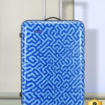 Aristocrat Bravo Check-In Luggage – 75Cm,Blue, Printed Hardcase, 8Wheels, 5 Year Warranty Check-In Suitcase 8 Wheels – 29 Inch