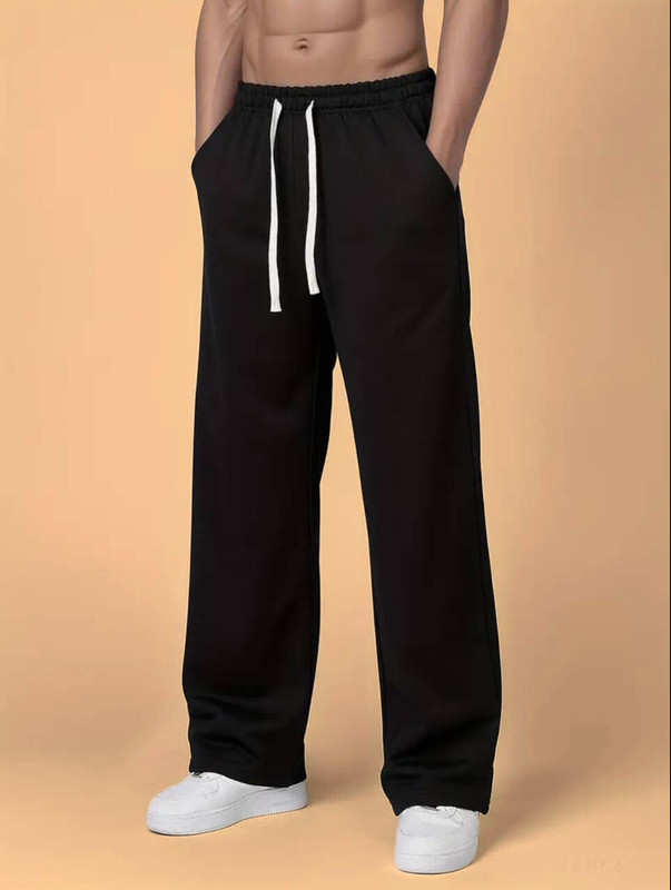 Wevok Wear Relaxed Men Black Trousers