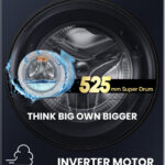 Haier 8 Kg 5 Star With Powered By Ai-Dbt, Ai Wash, Puristeam, 525 Mm Super Drum, Inbuilt Heater, Washer Fully Automatic Front Load Washing Machine Black(Efl80-Im12Ibiebk)