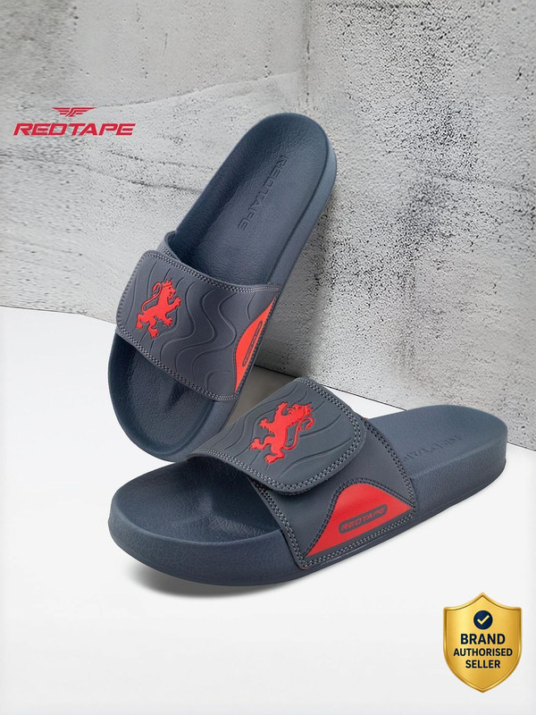Red Tape Men Slides(Grey , 11)