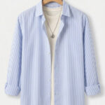 Metronaut Men Striped Casual Light Blue Shirt