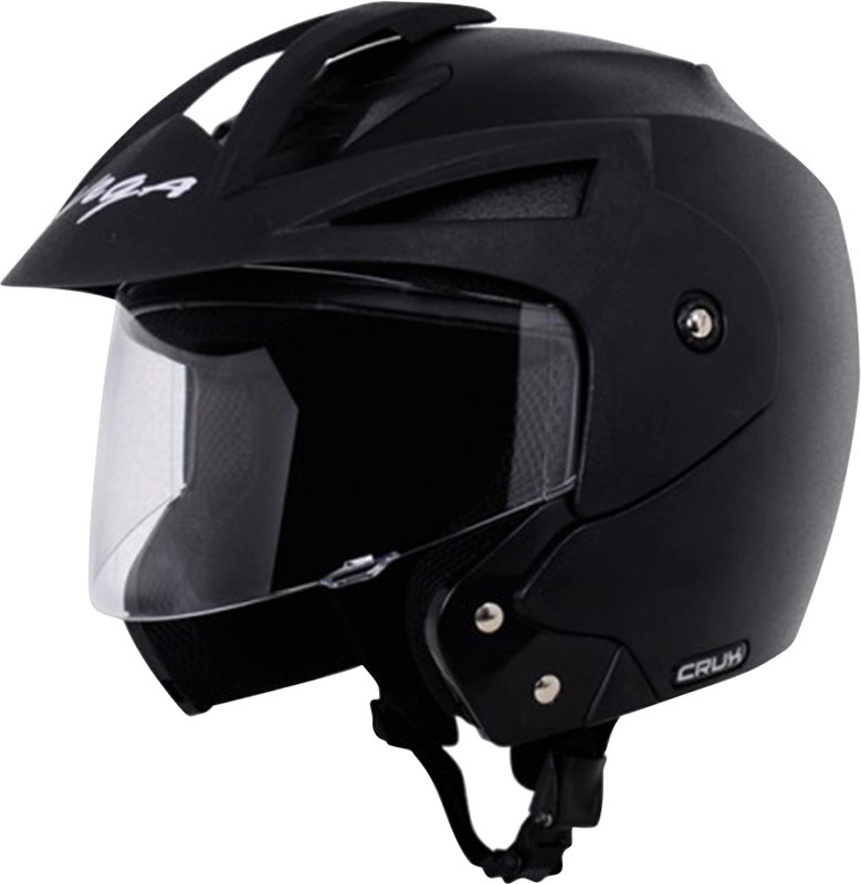 Vega Crux Open Face Motorbike Helmet(Black)