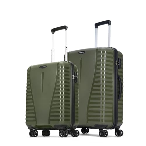 Aristocrat Airpro Set of 2 Cabin (Small Size) & Medium Size (Check-in) Hard Case Trolley Bags, 8 Wheels, Polypropylene Case Luggage, Combination Lock, Unisex, 3-Yr Global Warranty, Ivy Green