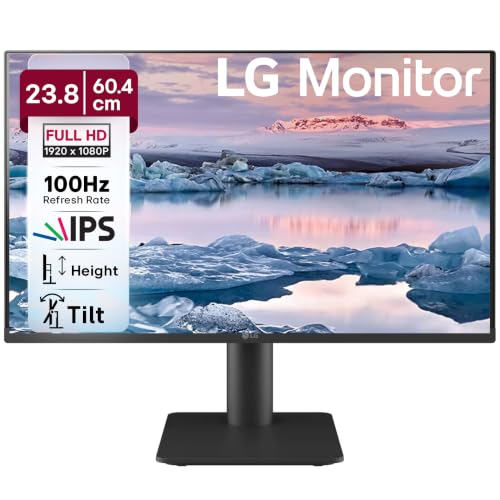 LG 24MS550 60.4 cm (23.8 Inch) FHD (1920×1080) IPS PC Monitor with 100Hz, 5ms (GtG), Flicker Safe & Reader Mode, 2xSpeakers, 2xHDMI, Tilt/Height Adjustable, 3-Side Virtually Borderless Design (Black)