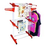 CIPLA PLAST Heavy Duty Portable Cloth Dryer Stand with 2 Pole & 2 Layer with 6 Wheels- Royal Jumbo
