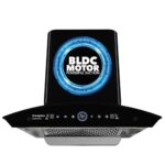 Crompton QuietPro Plus BLDC 1600m3/hr 60cm Curved Chimney| Filterless Intelligent Autoclean| Smart On| Touch+ Motion Sensor Control| 10Yrs Motor & 2Yrs Overall Warranty (CHD-QPPC60FLE-IND)