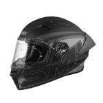 SMK Stellar Sports Stage Full Face Helmet with Pinlock Fited (Ma262)-L, Black,Pinlock 30 Fitted