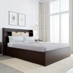 Nilkamal Riva Wooden Queen Bed with Headboard & Box Storage | Engineered Wood | Contemporary Design | New Wenge