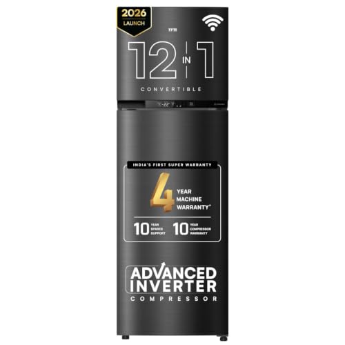 IFB 331L 3 Star 12-in-1 Convertible, Advanced Inverter Frost-Free Double Door Refrigerator with 30 Hrs Cooling Retention, WiFi & 4 Year Super Warranty (2026, IFBFF-383CYKSETU, Metal Black)