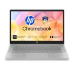 HP Chromebook 14, MediaTek Kompanio 540 (4GB LPDDR5, 128GB UFS) HD, Anti-Glare, Micro-Edge, 14”/35.6cm, ChromeOS, 100 GB Google One(1yr), Modern Gray,1.35kg, nm0004MU, HD Camera w/Shutter Laptop