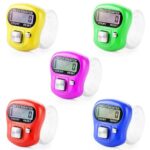 GLUN® Pack of 5 Finger Concert Crowd Counter, 5-Digit Counting LCD Display Device, Ring Electronic Digital Finger Counter for Crowd & Various Counting Use (Random Colour)