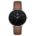 MVMT Leather Legacy Slim Analog Black Dial Men Watch-28000210-D, Brown Band