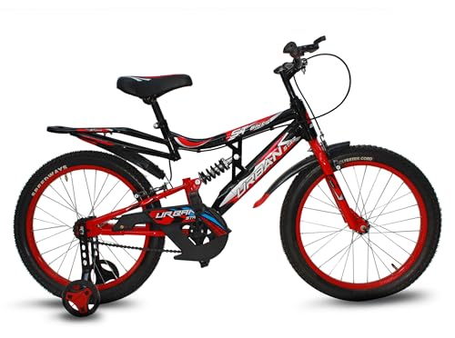 URBANSTAR 20T Suspension Model (85% Assembled) Kids Road (Single Speed – Black/RED) 20 T Roadster Cycle (Single Speed, Black/Red, Front Rigid & Rear Suspension)