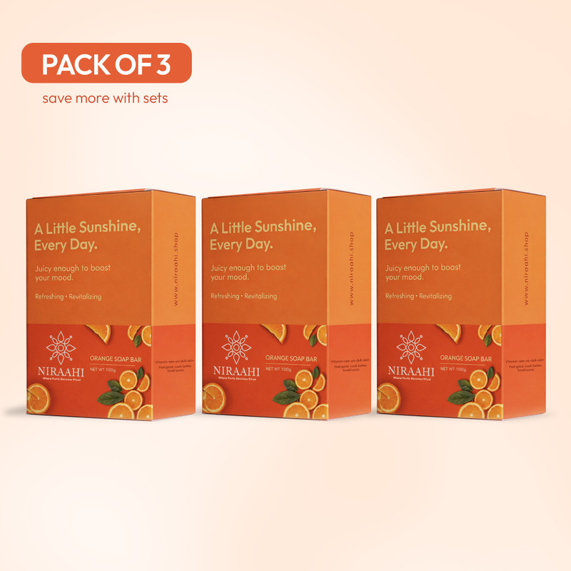 Niraahi Orange Soap For Bright & Fresh Skin(3 X 100 G)