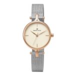 Daniel Klein Analog Silver Round Dial Rose Gold Case Silver Mesh Strap Water-Resistant Wrist Watch for Women Girls, Ladies DK11914-2