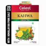 Celest Kahwa Green Tea, 20 Tea Bags | Helps in Detox | Contains Desi Herbs & Spices