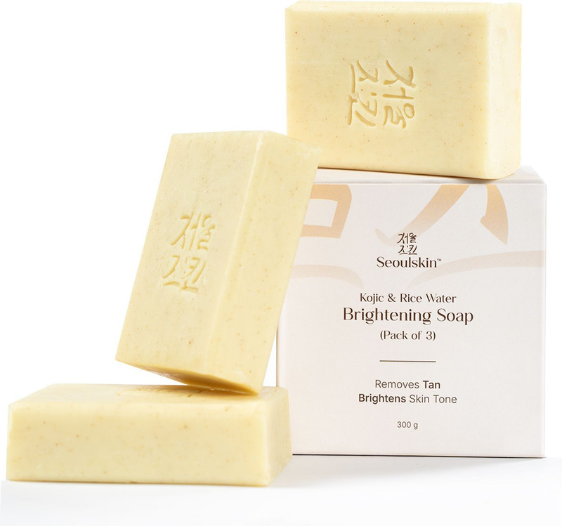 Seoulskin Kojic & Rice Water Brightening Soap, For Pigmentation, Dark Spots (Pack of 3)(3 x 100 g)