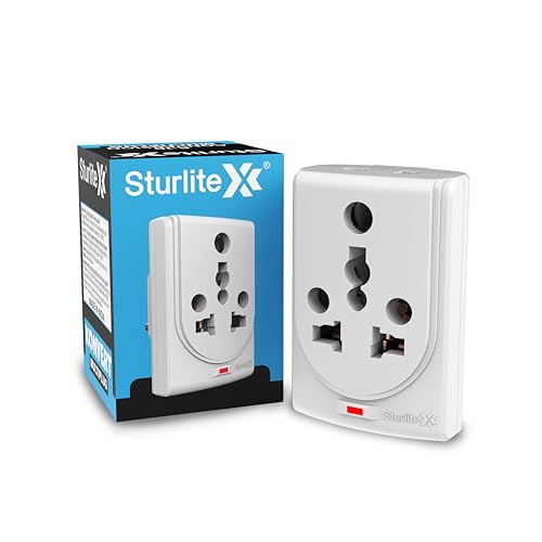 Sturlite Konvert Multiplug| 6-16 Amp| 2-Pin & 3-Pin Socket| Universal AC Travel Adapter| Premium Polycarbonate Body Socket| Compact Converter Plug for Travel, Home & Office Use – Pack of 1