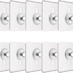 JIALTO Plastic 10 Pcs Self Adhesive Wall Hooks – Heavy Duty Transparent Hook for Photo Frames, Wall Clocks, Keys – No Damage, Easy Installation