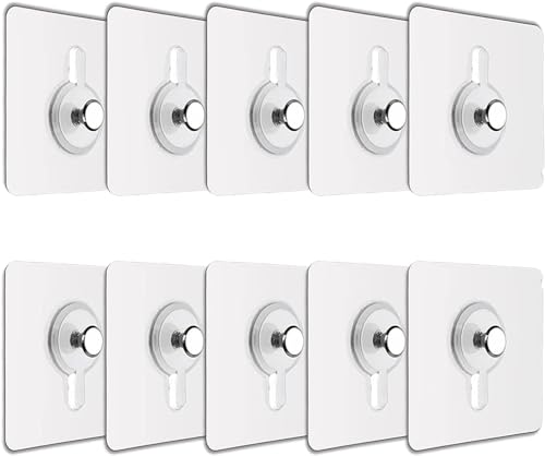 JIALTO Plastic 10 Pcs Self Adhesive Wall Hooks – Heavy Duty Transparent Hook for Photo Frames, Wall Clocks, Keys – No Damage, Easy Installation