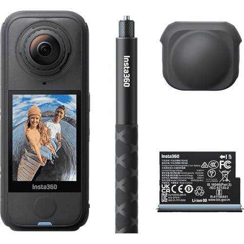 Insta360 X4 Air Starter Bundle – Lightweight 165g 8K 360 Camera, Invisible Selfie Stick Effect, Replaceable Lenses, Shoot First & Frame Later, Built-in Wind Guard, AI-Powered App