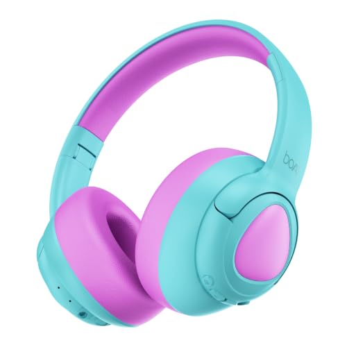 boAt Sailor Play Wireless Kids Headphone w/85dB Volume Limiter, 40mm Driver Tuned for Kids, Soft & Plush Earcups, Lightweight & Durable Build, Adaptive Fit, 60H Battery, Bluetooth v5.4(Coral Blue)